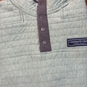Vineyard Vines The Shep Shirt Kid M Quilted Snap Neck Pullover Green
